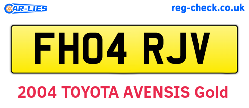 FH04RJV are the vehicle registration plates.