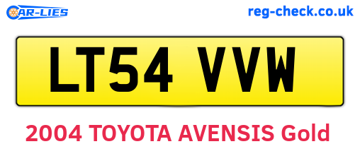LT54VVW are the vehicle registration plates.