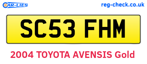 SC53FHM are the vehicle registration plates.