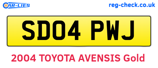 SD04PWJ are the vehicle registration plates.
