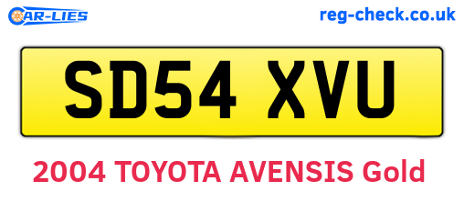 SD54XVU are the vehicle registration plates.