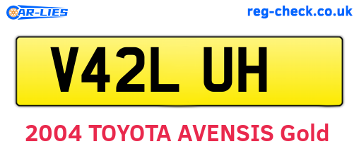 V42LUH are the vehicle registration plates.