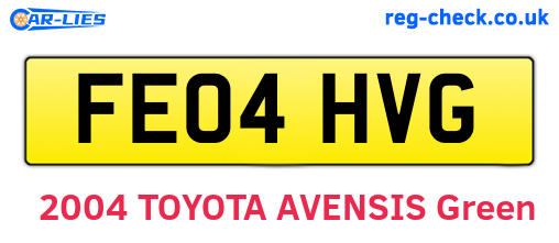 FE04HVG are the vehicle registration plates.