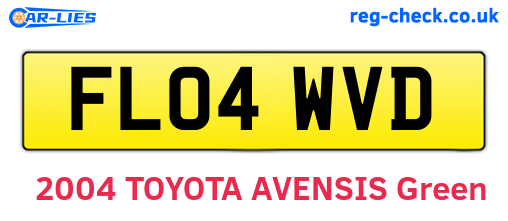 FL04WVD are the vehicle registration plates.