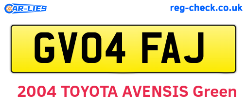 GV04FAJ are the vehicle registration plates.