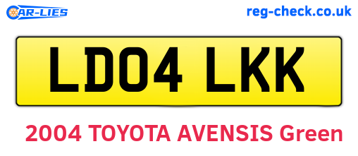 LD04LKK are the vehicle registration plates.