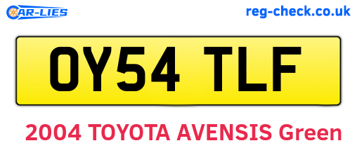 OY54TLF are the vehicle registration plates.