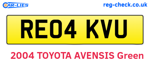 RE04KVU are the vehicle registration plates.