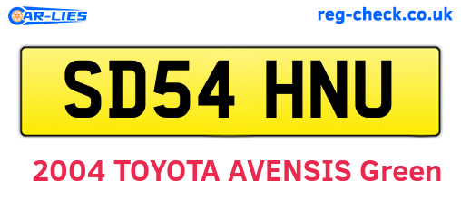 SD54HNU are the vehicle registration plates.