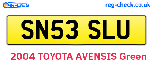SN53SLU are the vehicle registration plates.