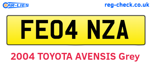 FE04NZA are the vehicle registration plates.