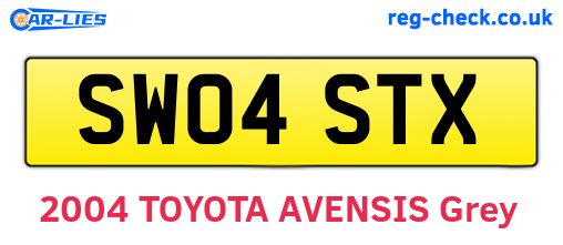 SW04STX are the vehicle registration plates.