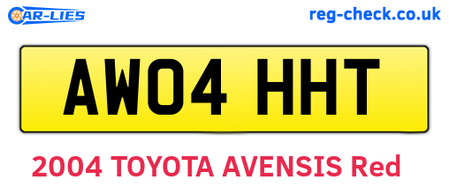 AW04HHT are the vehicle registration plates.