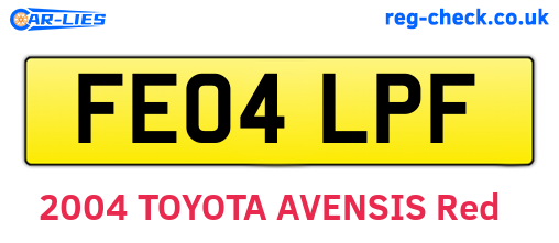 FE04LPF are the vehicle registration plates.