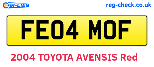 FE04MOF are the vehicle registration plates.