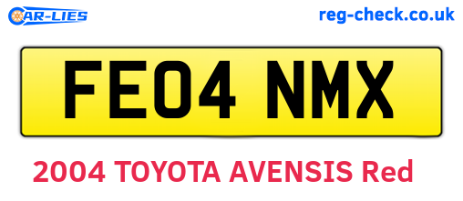 FE04NMX are the vehicle registration plates.