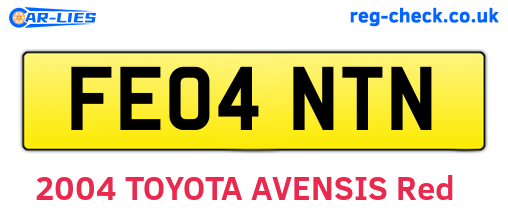 FE04NTN are the vehicle registration plates.