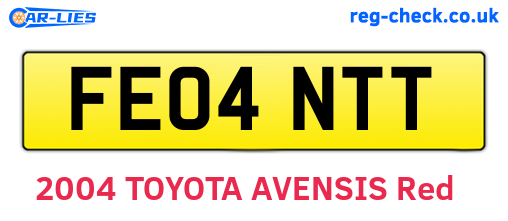 FE04NTT are the vehicle registration plates.