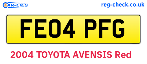 FE04PFG are the vehicle registration plates.