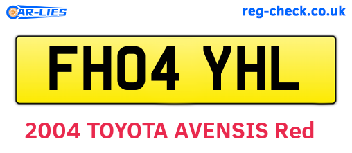 FH04YHL are the vehicle registration plates.