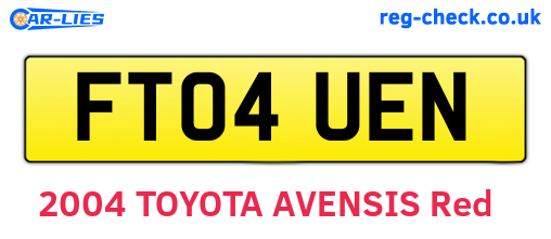 FT04UEN are the vehicle registration plates.