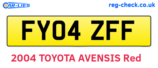 FY04ZFF are the vehicle registration plates.