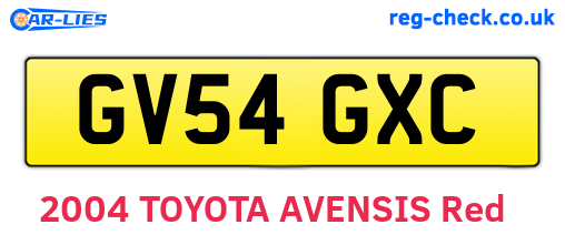 GV54GXC are the vehicle registration plates.