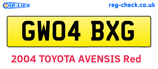 GW04BXG are the vehicle registration plates.