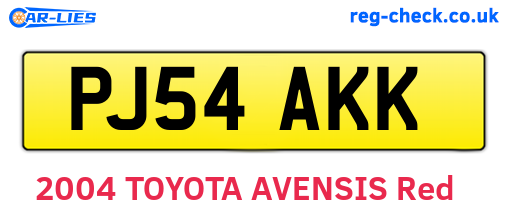 PJ54AKK are the vehicle registration plates.