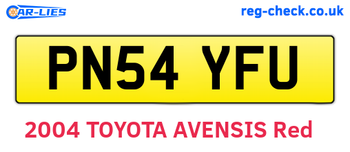 PN54YFU are the vehicle registration plates.