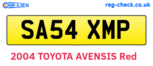 SA54XMP are the vehicle registration plates.