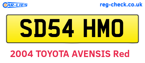 SD54HMO are the vehicle registration plates.