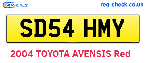 SD54HMY are the vehicle registration plates.