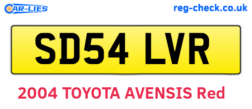 SD54LVR are the vehicle registration plates.