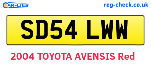 SD54LWW are the vehicle registration plates.