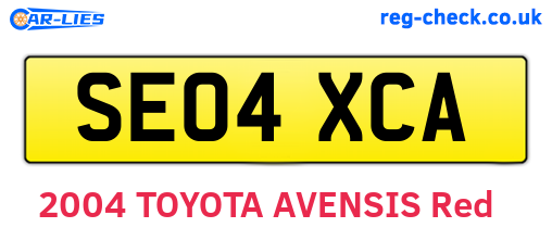 SE04XCA are the vehicle registration plates.