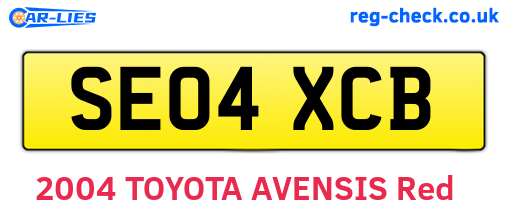SE04XCB are the vehicle registration plates.