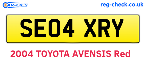 SE04XRY are the vehicle registration plates.