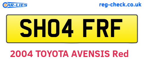 SH04FRF are the vehicle registration plates.