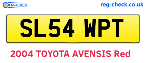 SL54WPT are the vehicle registration plates.