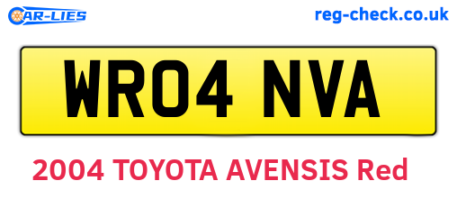 WR04NVA are the vehicle registration plates.