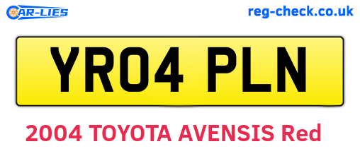 YR04PLN are the vehicle registration plates.