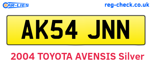 AK54JNN are the vehicle registration plates.