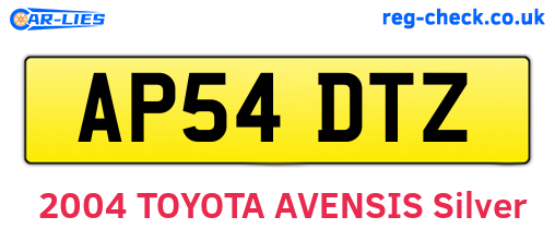 AP54DTZ are the vehicle registration plates.