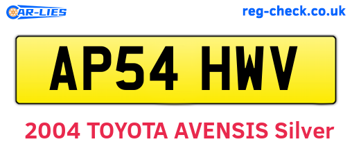 AP54HWV are the vehicle registration plates.