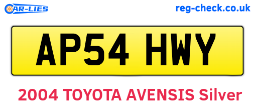 AP54HWY are the vehicle registration plates.