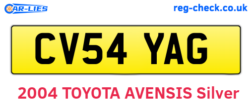 CV54YAG are the vehicle registration plates.
