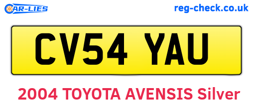 CV54YAU are the vehicle registration plates.