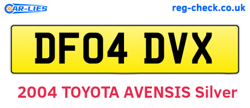 DF04DVX are the vehicle registration plates.
