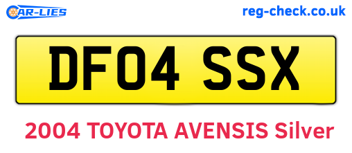 DF04SSX are the vehicle registration plates.